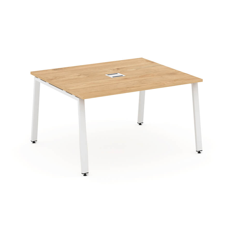 SN-6A.SPRG-034 Стол для переговоров RIVA Style Project (Тиквуд Светлый/Металл Белый)