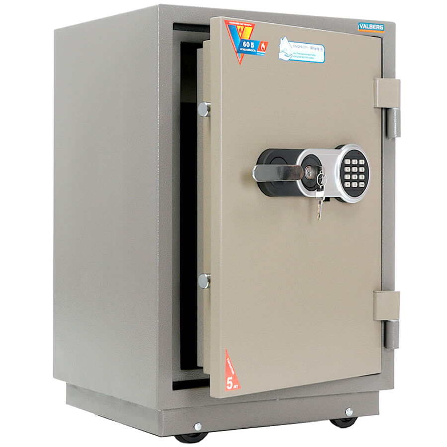 FRS 73 T-EL Огнестойкий сейф ПРОМЕТ, электронный кодовый + ключевой (Молотковая эмаль - коричневая)