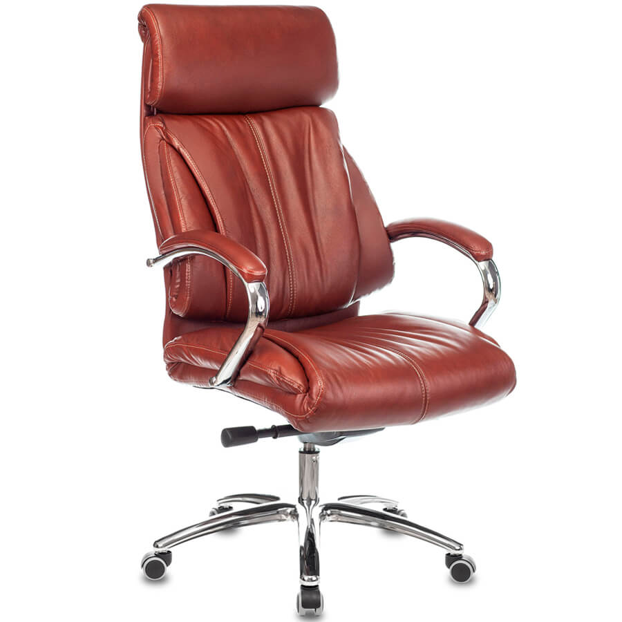 T-9904NSL Кресло для руководителя  Бюрократ, обивка кожа (Светло-коричневый (Leather Eichel))