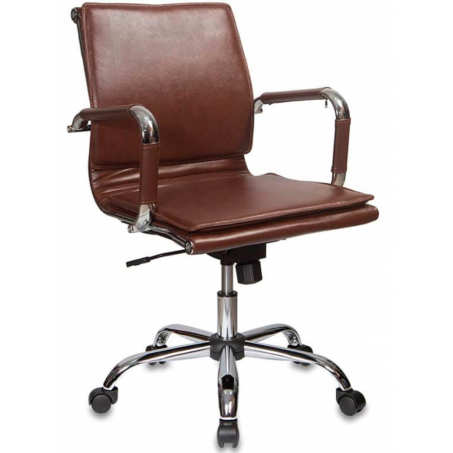 CH-993-LOW Кресло для персонала  Бюрократ, обивка экокожа (Коричневый)