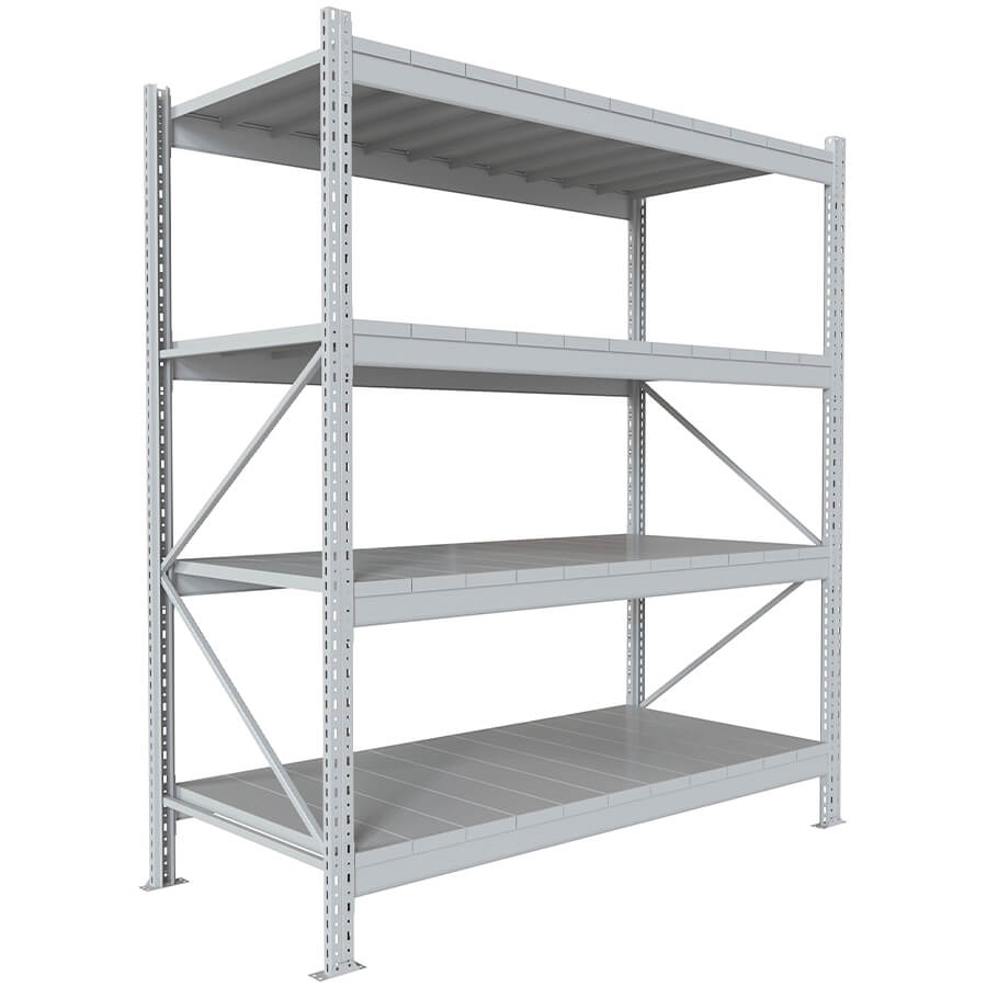 200x180x80 Металлический стеллаж MS PRO, 4 (Cерый полуматовый (RAL 7038))