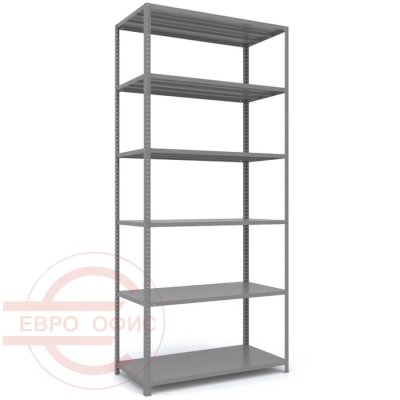 MS_220x100x50 Металлический стеллаж ПРОМЕТ, 6 (Cерый полуматовый (RAL 7038))