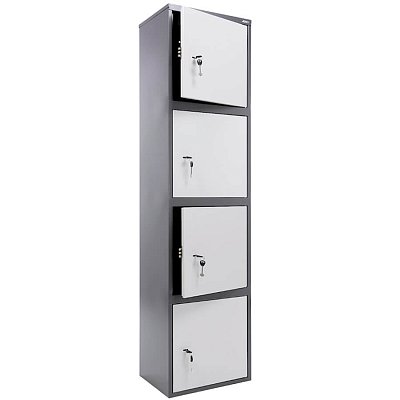 AIKO SL- 185/4 Бухгалтерский шкаф ПРОМЕТ, ключевой (Корпус – графит (RAL 7024), дверь – светло-серая (RAL 7038))