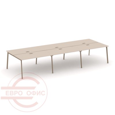 ES.D.RS-6.3-LP Рабочая станция на 6 мест RIVA Estetica (Капучино/Металл Латте)