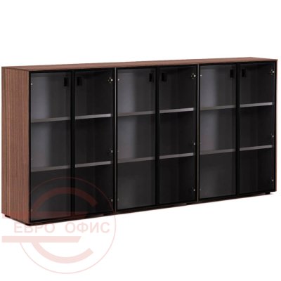 109 734 Шкаф-витрина H.120, 6 дв Profoffice Enzo (Эвкалипт / черный)