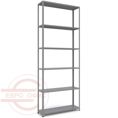 MS_255x100x30 Металлический стеллаж ПРОМЕТ, 6 (Cерый полуматовый (RAL 7038))