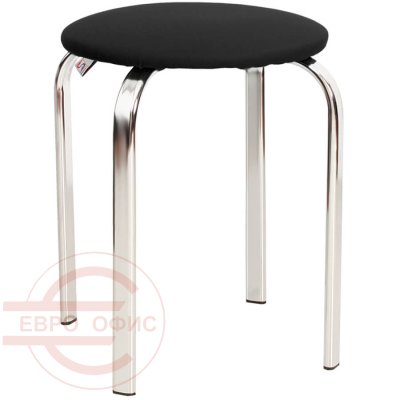 PENTO CHROME/V4 Стул для посетителя  Евро Офис, обивка экокожа (Чёрный)