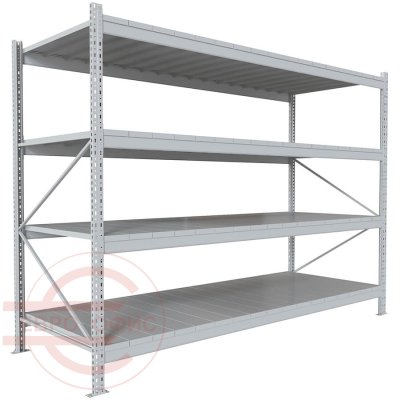 200x270x100 Металлический стеллаж MS PRO, 4 (Cерый полуматовый (RAL 7038))