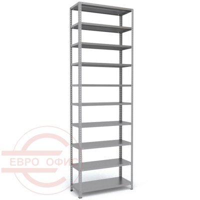 300x100x40 Металлический стеллаж MS HARD, 10 (Cерый полуматовый (RAL 7038))