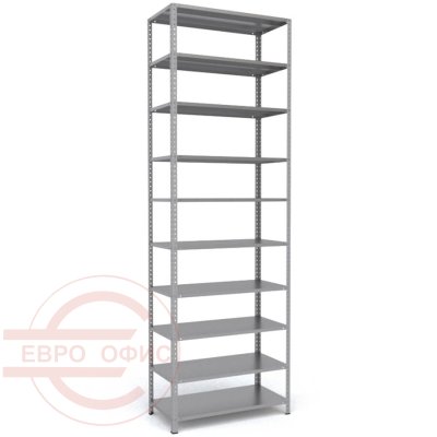 MS-310x100x50 Металлический стеллаж ПРОМЕТ, 10 (Серый полуматовый (RAL 7038))