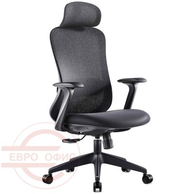 7109A-1 Кресло для руководителя  Евро Офис, обивка ткань (Черный)