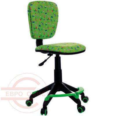 CH-204F Кресло детское  Бюрократ, обивка ткань (Кактусы на салатовом фоне)