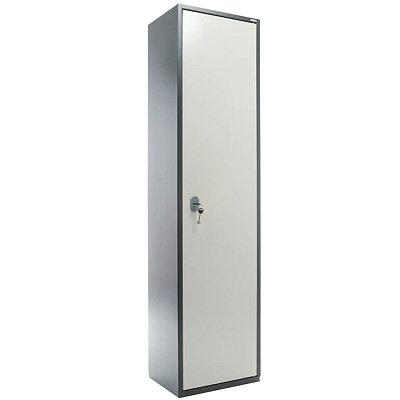 AIKO SL-185 Бухгалтерский шкаф ПРОМЕТ, ключевой (Корпус – графит (RAL 7024), дверь – светло-серая (RAL 7038))