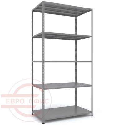 MS_200x100x60 Металлический стеллаж ПРОМЕТ, 5 (Cерый полуматовый (RAL 7038))