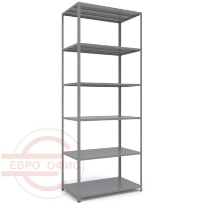 MS_255x100x60 Металлический стеллаж ПРОМЕТ, 6 (Cерый полуматовый (RAL 7038))