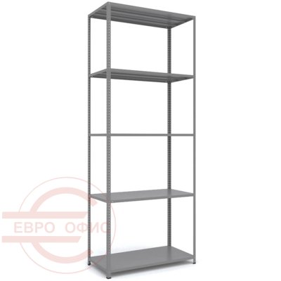 MS_255x100x50 Металлический стеллаж ПРОМЕТ, 5 (Cерый полуматовый (RAL 7038))