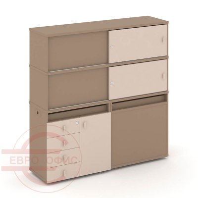 ES.NB.2V-24 Набор №24. Тумба двойная+высокая надставка RIVA Estetica (Латте/Капучино)