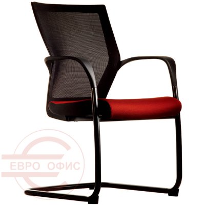 CHN4311Z Кресло для посетителя T50 Fursys, обивка сетка / ткань (Красное (553В))