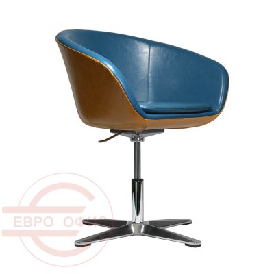 A068-1 Кресло лаунж  Евро Офис, обивка экокожа (Синий)