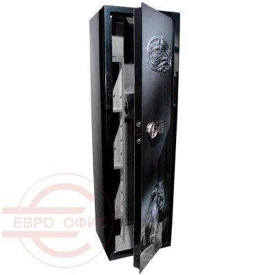 САФАРИ EL (лак со львом) Оружейный сейф VALBERG, электронный кодовый (Темно-серый лак)