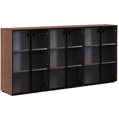109 734 Шкаф-витрина H.120, 6 дв Profoffice Enzo (Эвкалипт / черный)