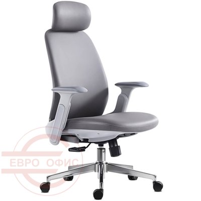 7218-1 Кресло для руководителя  Евро Офис, обивка иск. кожа (Серый MT92-2)