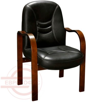 DAHAB Кресло для посетителя  Мирэй Групп, обивка кожа (Чёрный) DAHAB Кресло для посетителя  Мирэй Групп, обивка кожа (Чёрный)