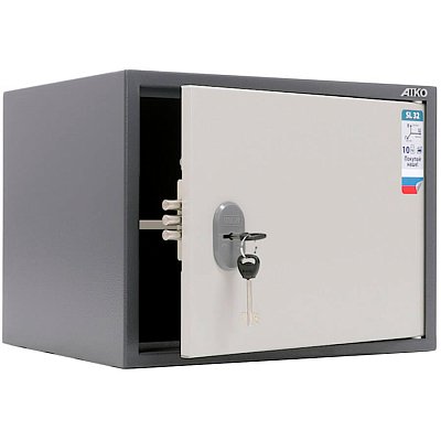 AIKO SL-32 Бухгалтерский шкаф ПРОМЕТ, ключевой (Корпус – графит (RAL 7024), дверь – светло-серая (RAL 7038))