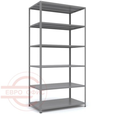 MS_200x100x60 Металлический стеллаж ПРОМЕТ, 6 (Cерый полуматовый (RAL 7038))