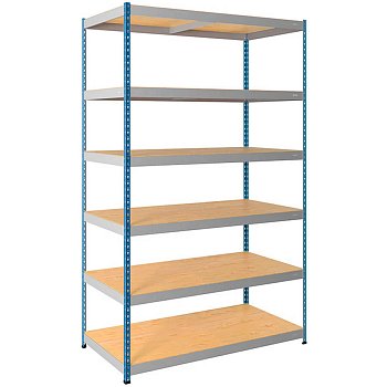 300X183X91/6 Стеллаж (Цвет стоек синий (RAL 5002) гладкая, Цвет балок серый (RAL 7038) гладкая)