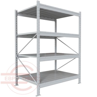 200x150x100 Металлический стеллаж MS PRO, 4 (Cерый полуматовый (RAL 7038))