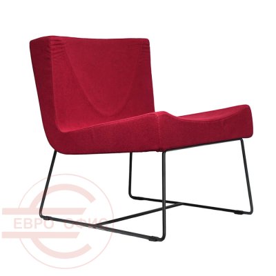 VIP008 Кресло лаунж  Евро Офис, обивка ткань (Бордовый)