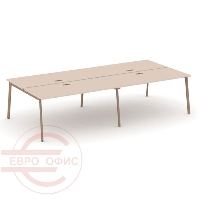 ES.D.RS-4.4-LP Рабочая станция на 4 места RIVA Estetica (Капучино/Металл Латте)