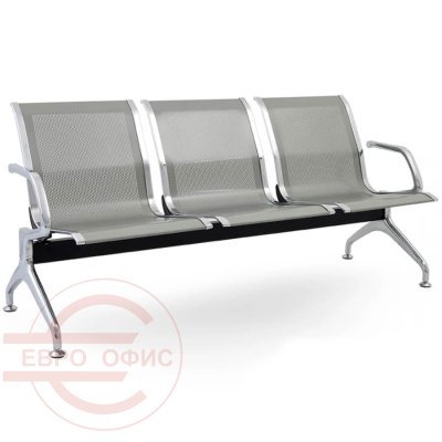 Флайт 2П МС0/1-03 Многоместная секция 3-х местная  COMFORUM (Серебристый металлик)