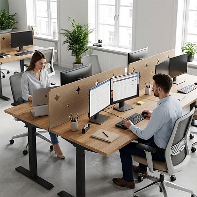 ACOH244 Экран для стола Маленькие звездочки ACOUSOUND, Евро Офис 2400х9х400 мм. (Бежевый (AC-02))