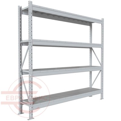200x210x40 Металлический стеллаж MS PRO, 4 (Cерый полуматовый (RAL 7038))
