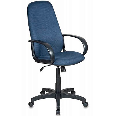 CH-808AXSN Кресло для персонала  Бюрократ, обивка ткань (Ткань чёрно-синяя (12-191))