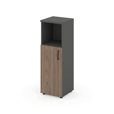 SN.STU.E-201(L) Стеллаж средний узкий левый RIVA Style Project (Вяз Благородный/Металл Антрацит)