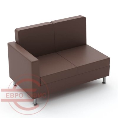 Г-5 Диван-модуль двухместный Гала (Махагон коричневый (Oregon 26))