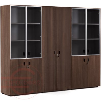 109 731 Шкаф комбинированный Profoffice Enzo (Эвкалипт / черный)