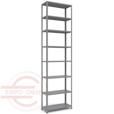 MS-255x70x30 Металлический стеллаж ПРОМЕТ, 8 (Cерый полуматовый (RAL 7038))
