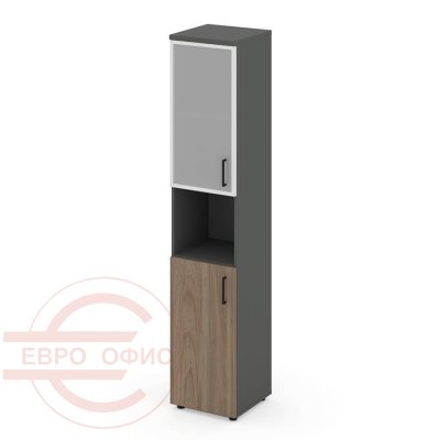 SN.STU.E-106(L) Шкаф высокий узкий левый RIVA Style Project (Вяз Благородный/Антрацит)