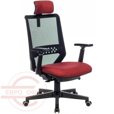 EXPERT Кресло для руководителя  Бюрократ, обивка сетка / ткань (Красный 38-410)