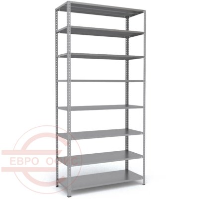MS-255x120x50 Металлический стеллаж ПРОМЕТ, 8 (Серый полуматовый (RAL 7038))
