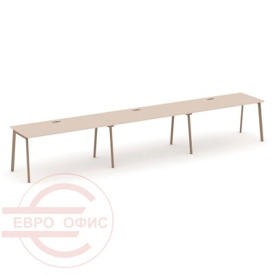 ES.RS-3.4-LP Рабочая станция на 3 места RIVA Estetica (Капучино/Металл Латте)