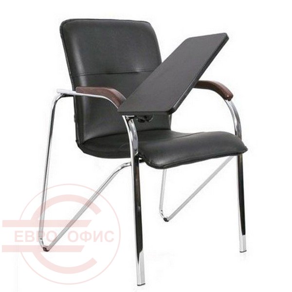 Samba Chrome T Кресло для посетителя Евро Офис, обивка иск. кожа (Чёрный)