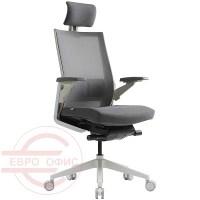 CH4700WAHZ Кресло для руководителя ZIEL Fursys, обивка комбинированный (Серое (371N))