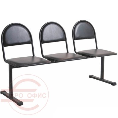 КВИНТ С СМ 116-03 Многоместная секция  COMFORUM, обивка экокожа (Чёрный)