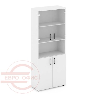 SN.STS.E-105 Шкаф высокий широкий RIVA Style Project (Белый/Прозрачный)