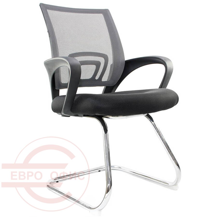EP-696 CF Кресло для посетителя EVERPROF, обивка комбинированный (Серый)